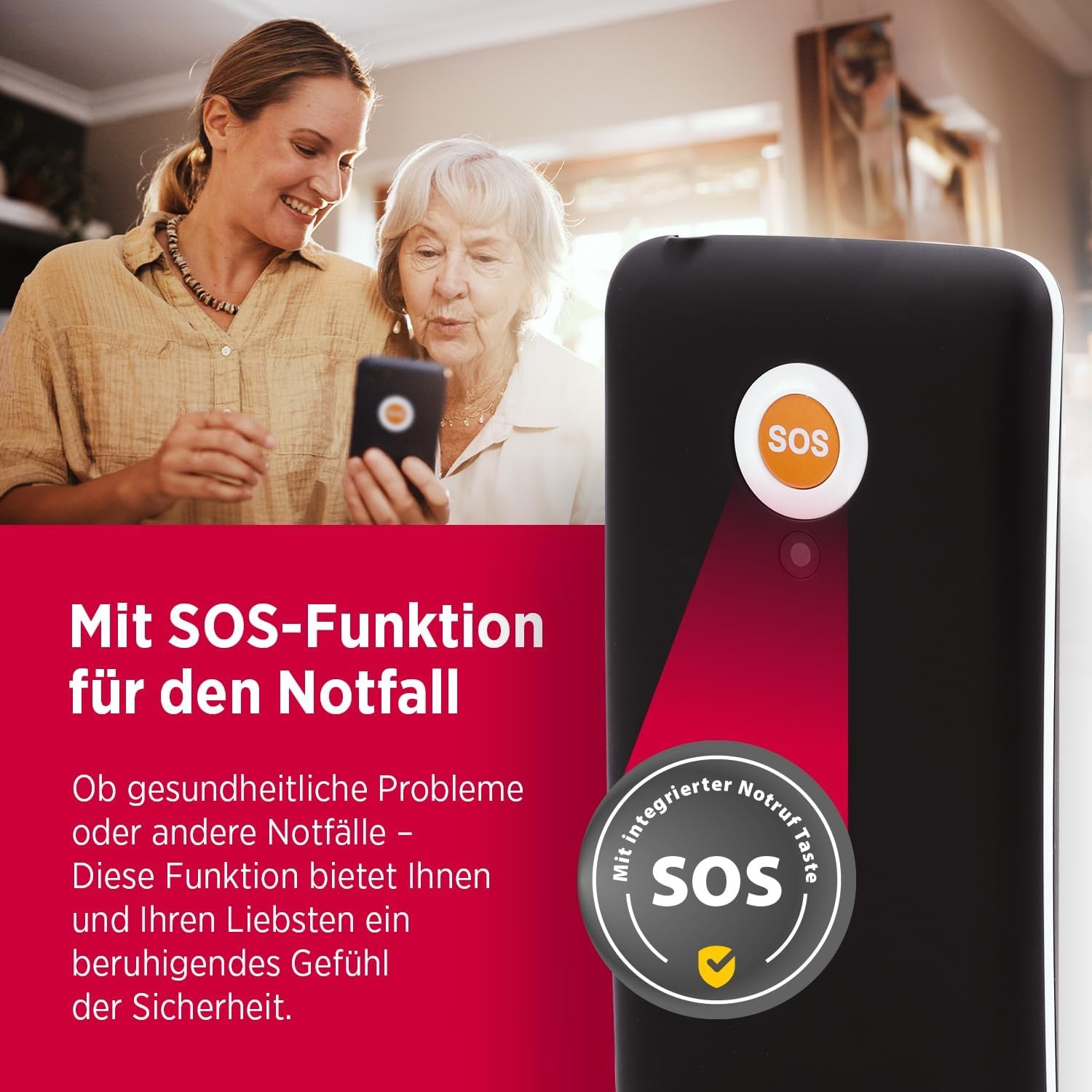 Komfortní mobilní telefon LUX velká tlačítka 2,4" barevný displej SOS tlačítko Dual SIM kamera