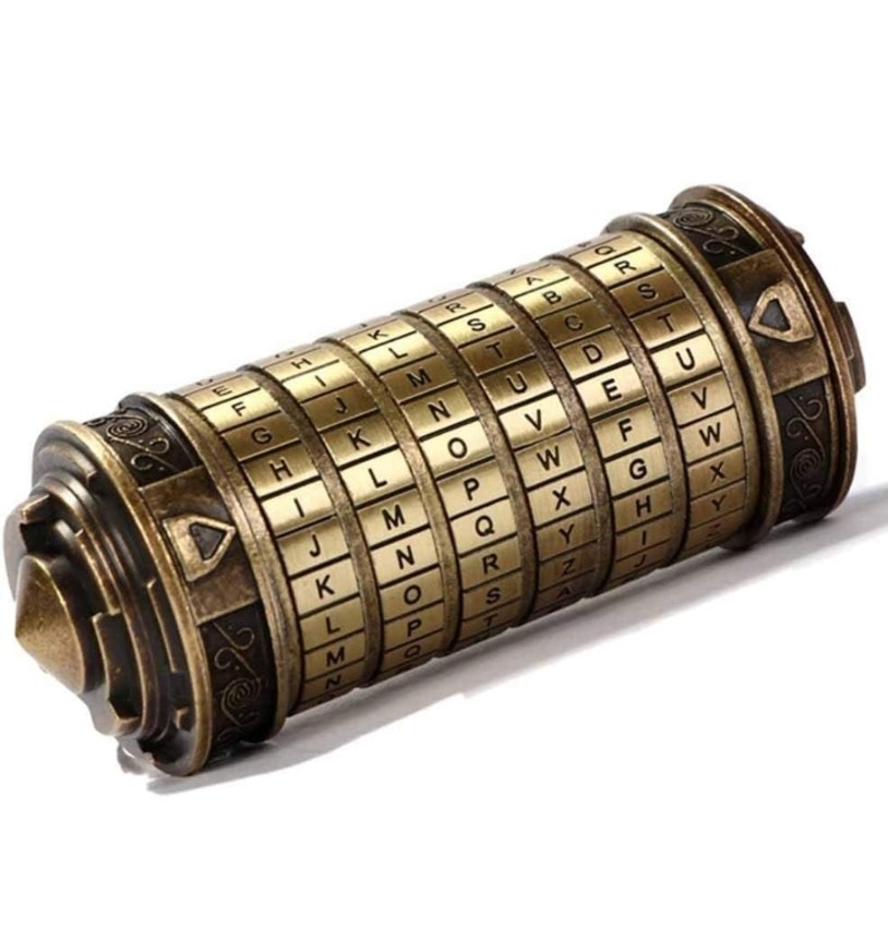 Cryptex – Šifra mistra Leonarda: Mechanický hlavolam a dárková schránka s nastavitelným kódem (Mosaz)