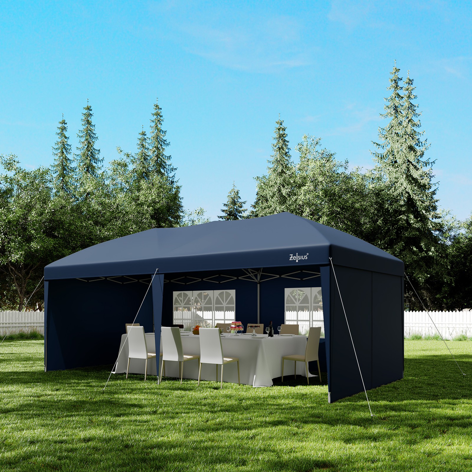 Party stan 3x6m altán s boční stěnou skládací altán zahradní stan slavnostní stan Zelsius
