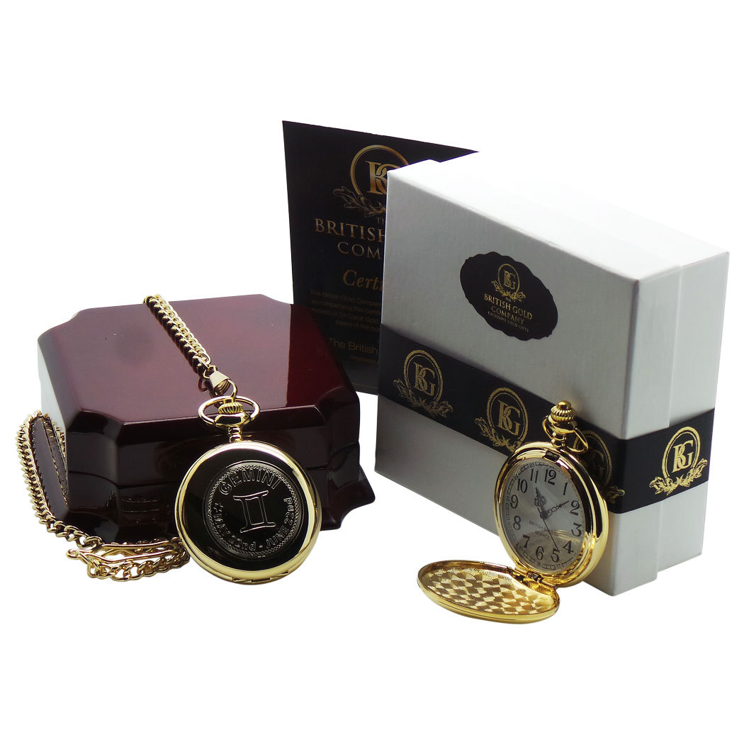 Luxusní pozlacené hodinky 24k zlatem – Znamení zvěrokruhu s možností vlastního gravírování