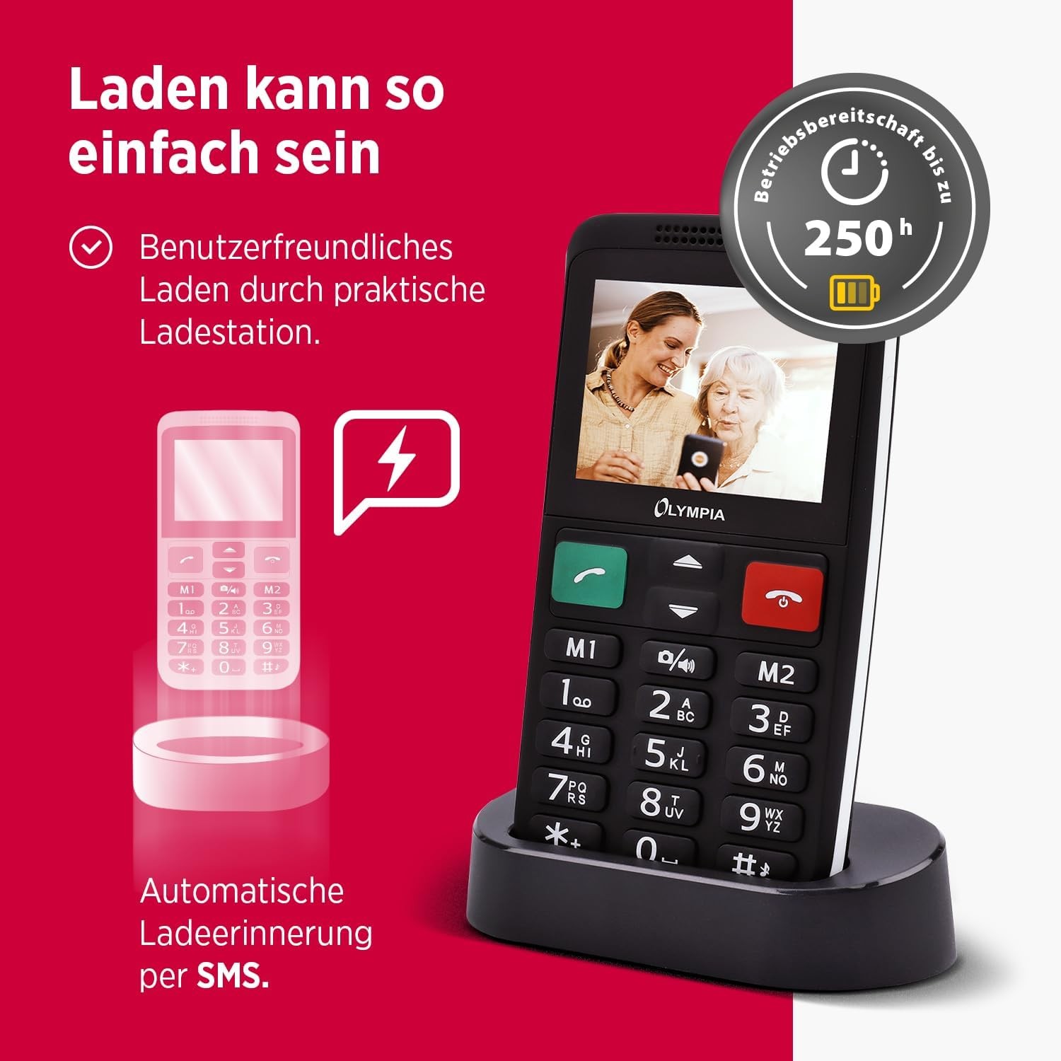 Komfortní mobilní telefon LUX velká tlačítka 2,4" barevný displej SOS tlačítko Dual SIM kamera