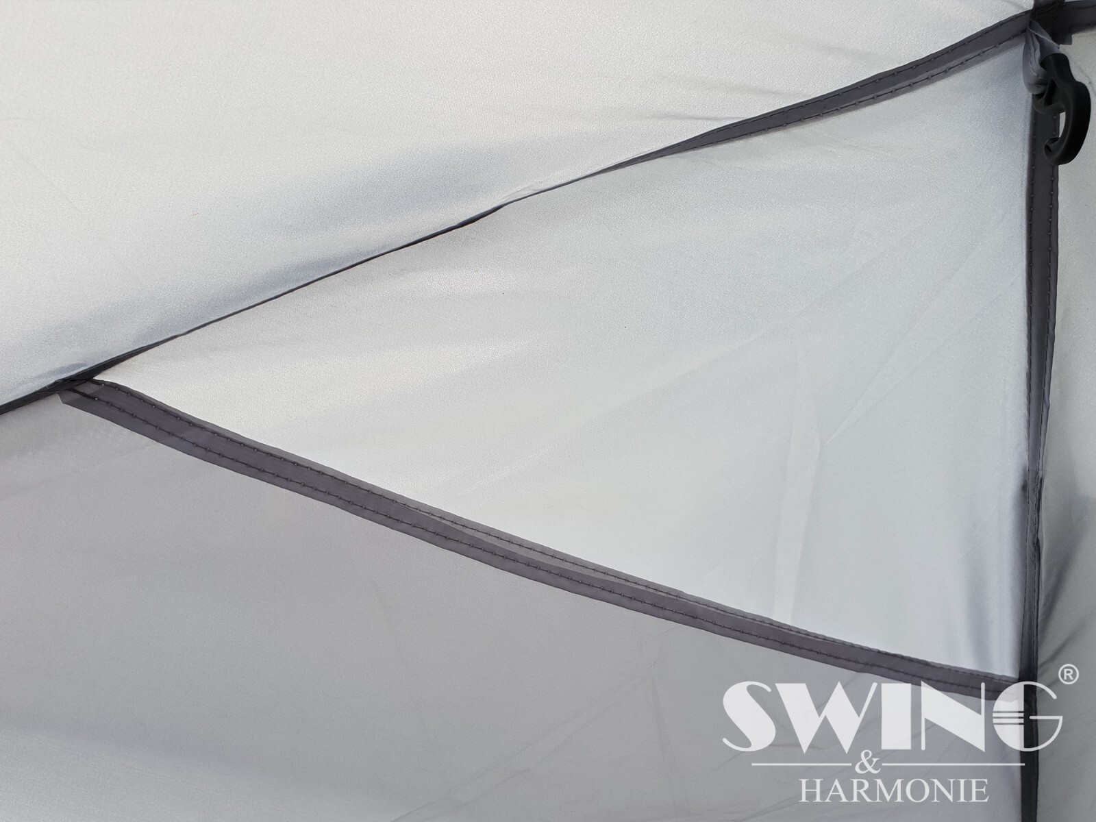 LED zahradní altán DomeShelter XXL 4,5 x 4,5 m – párty stan se solárním osvětlením, bočnicemi a moskytiérou