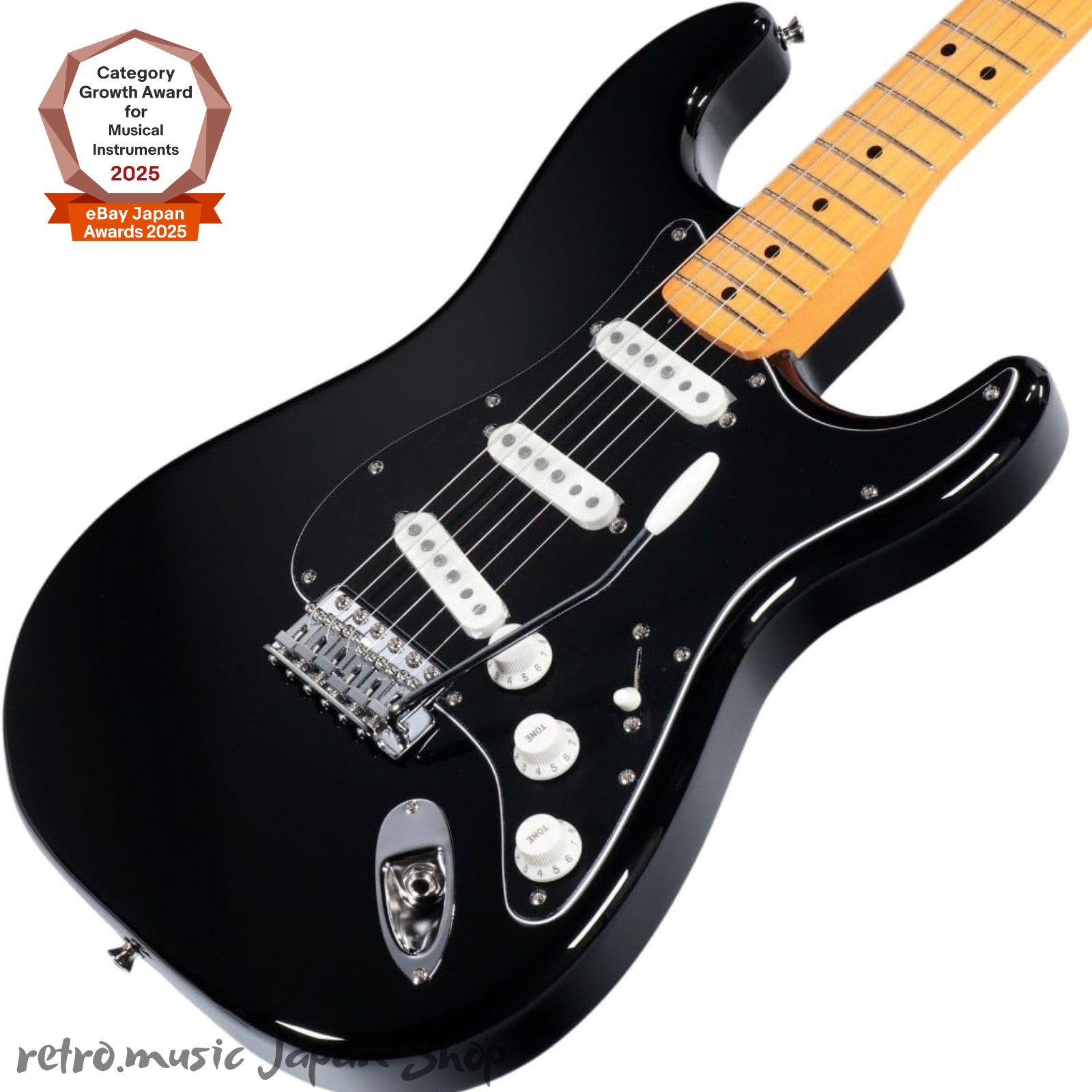 Fender FSR Made in Japan Traditional 70s Stratocaster – Black (včetně pouzdra)