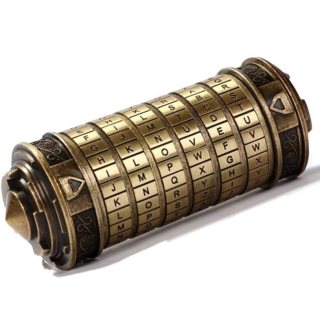 Cryptex – Šifra mistra Leonarda: Mechanický hlavolam a dárková schránka s nastavitelným kódem (Mosaz)